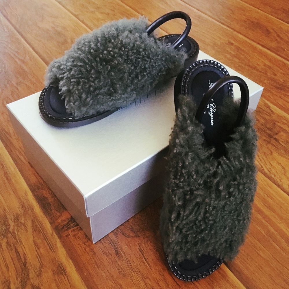 Robert Clergerie Fur Sandals